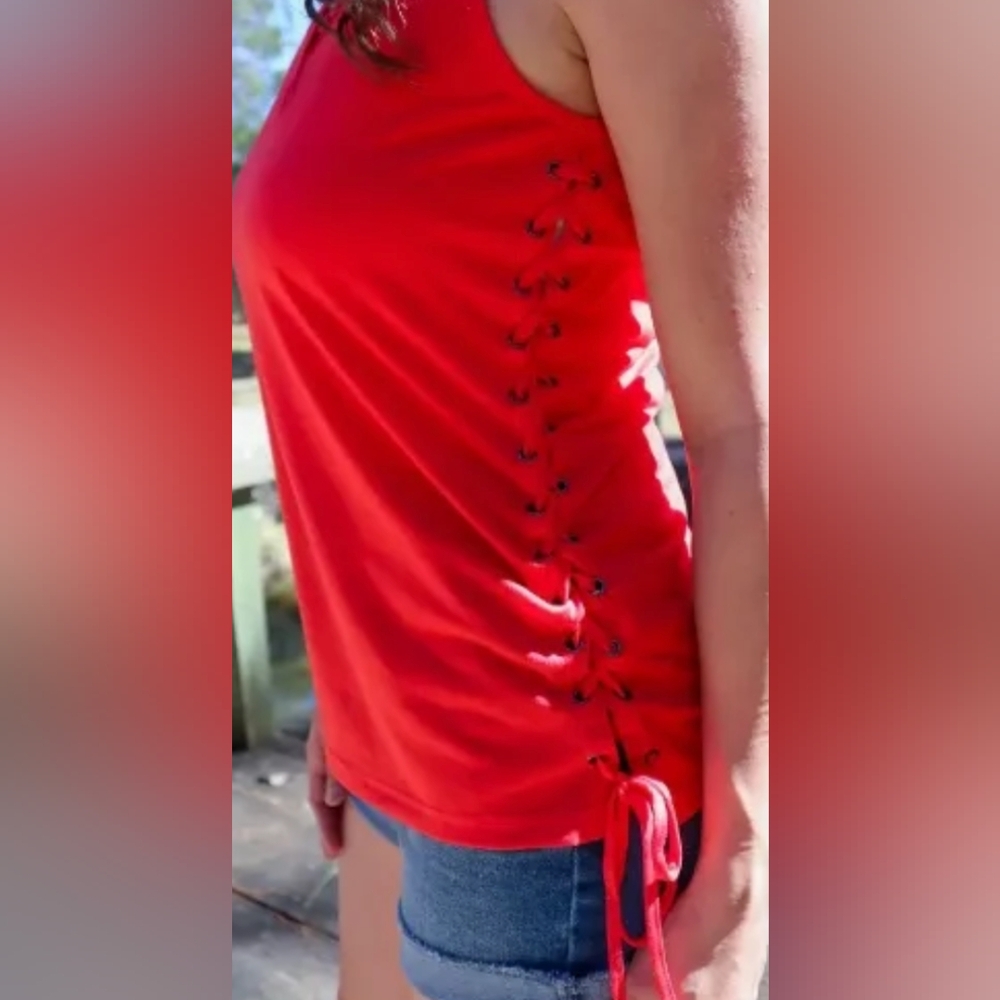Side lace tank